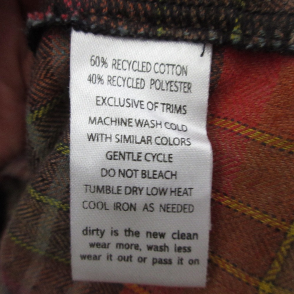 Toad&Co Shirt Dress M Orange Plaid Flannel Re-Form Outdoor Pockets Button NWT - Picture 6 of 10